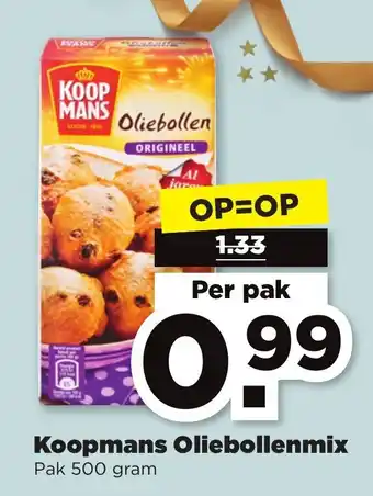 PLUS Koopmans oliebollenmix 500g aanbieding