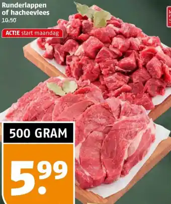Poiesz Runderlappen of hacheevlees aanbieding