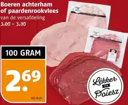 Poiesz Boeren achterham of paardenrookvlees aanbieding