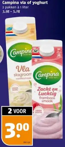 Poiesz Campina vla of yoghurt aanbieding