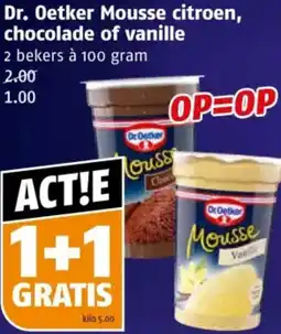 Poiesz Dr. Oetker Mousse citroen, chocolade of vanille aanbieding