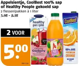 Poiesz Appelsientje, CoolBest 100% sap of Healthy People gekoeld sap aanbieding
