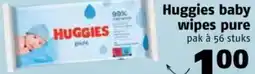 Poiesz Huggies baby wipes pure aanbieding