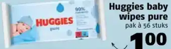 Poiesz Huggies baby wipes pure aanbieding
