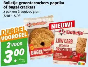 Poiesz Bolletje groentecrackers paprika of bagel crackers aanbieding