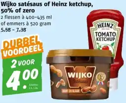 Poiesz Wijko satésaus of Heinz ketchup, 50% of zero aanbieding