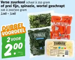 Poiesz Verse zuurkool of prei fijn, spinazie, wortel geschrapt aanbieding