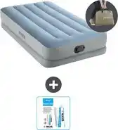 Bol.com Intex Luchtbed - 1-Persoons - 99 x 191 x 36 cm - Blauw/Grijs - Inclusief pomp - Reparatieset aanbieding