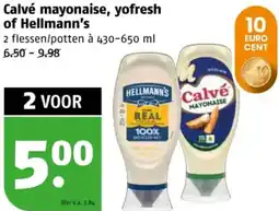 Poiesz Calvé mayonaise, yofresh of Hellmann's aanbieding