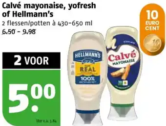Poiesz Calvé mayonaise, yofresh of Hellmann's aanbieding