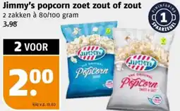 Poiesz Jimmy's popcorn zoet zout of zout aanbieding