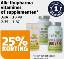 Poiesz Alle Unipharma vitamines of supplementen aanbieding