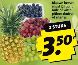 Boni Blauwe bessen, rode of witte pitloze druiven of ananas aanbieding
