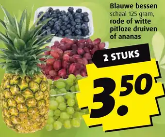 Boni Blauwe bessen, rode of witte pitloze druiven of ananas aanbieding