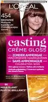 Bol.com L’Oréal Paris Casting Crème Gloss 454 Brownie - Mahonie Koperbruin - Semi-permanente haarverf aanbieding