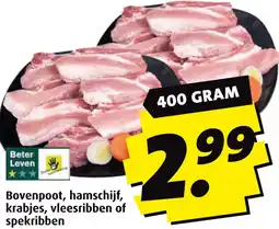 Boni Bovenpoot, hamschijf, krabjes, vleesribben of spekribben aanbieding