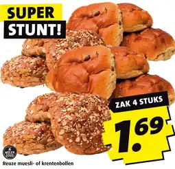 Boni Reuze muesli of krentenbollen aanbieding