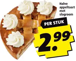 Boni Halve appeltaart met slagroom aanbieding