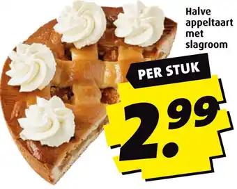 Boni Halve appeltaart met slagroom aanbieding