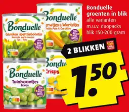 Boni Bonduelle groenten in blik aanbieding