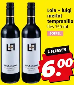 Boni Lola + luigi merlot tempranillo aanbieding