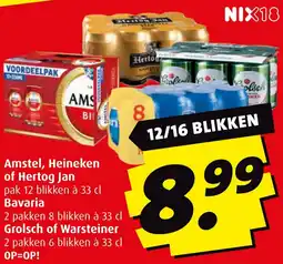 Boni Amstel, Heineken of Hertog Jan,Grolsch of Warsteiner Bavaria, aanbieding