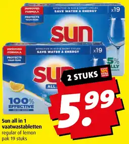 Boni Sun all in 1 vaatwastabletten aanbieding
