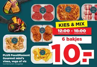 PLUS FeestMoment Gourmet mini's vlees, vega of vis aanbieding