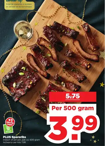 PLUS Spareribs 500g aanbieding