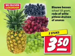 Nettorama Blauwe bessen rode of witte pitloze druiven of ananas aanbieding