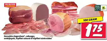 Nettorama Gerookte slagersham, coburger, ontbijtspek, kipfilet naturel of kipfilet tuinkruiden aanbieding