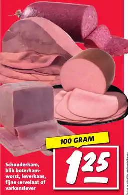 Nettorama Schouderham, blik boterham- worst, leverkaas, fijne cervelaat of varkenslever aanbieding