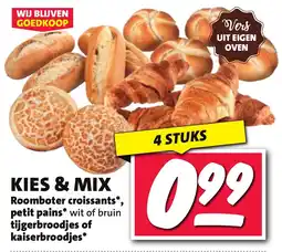 Nettorama Roomboter croissants, petit pains wit of bruin tijgerbroodjes of kaiserbroodjes aanbieding