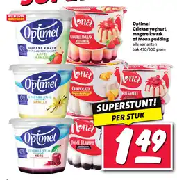 Nettorama Optimel Griekse yoghurt, magere kwark of Mona pudding aanbieding
