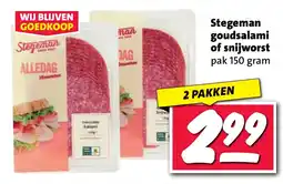 Nettorama Stegeman goudsalami of snijworst aanbieding
