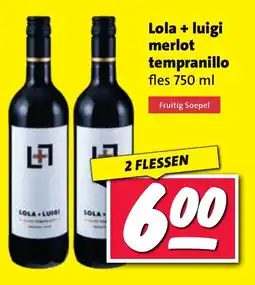 Nettorama Lola + luigi merlot tempranillo aanbieding