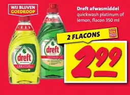Nettorama Dreft afwasmiddel quickwash platinum of lemon aanbieding