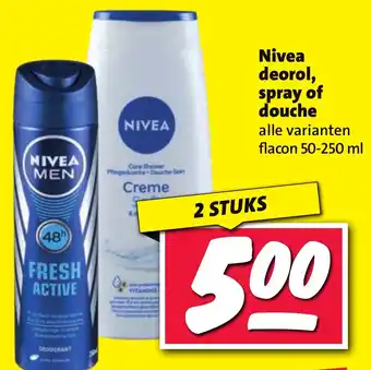 Nettorama Nivea deorol, spray of douche aanbieding