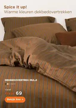 TotaalBED Dekbedovertrek Mulji Toffee Brown 140 x 200/220 cm aanbieding