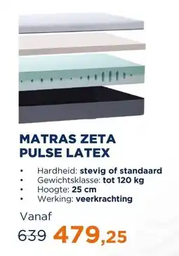 TotaalBED Matras Zeta Pulse-latex | 70 x 200 cm | Standaard aanbieding