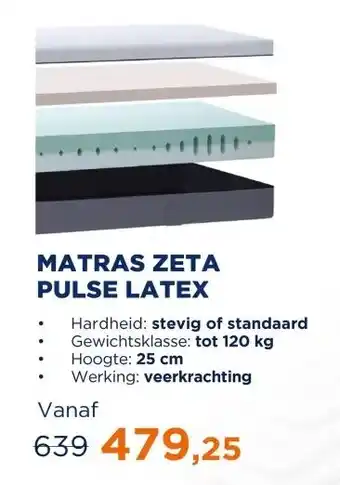 TotaalBED Matras Zeta Pulse-latex | 70 x 200 cm | Standaard aanbieding