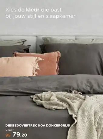 TotaalBED Dekbedovertrek Noa Donkergrijs 140 x 200/220 cm aanbieding