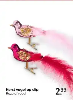 Xenos Kerst vogel op clip aanbieding