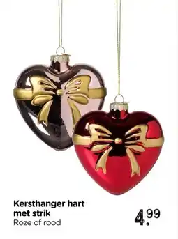 Xenos Kersthanger hart met strik aanbieding