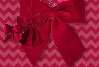 Xenos Kerststrik velvet roze of donkerrood middel aanbieding