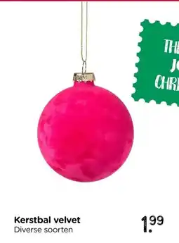 Xenos Kerstbal velvet aanbieding