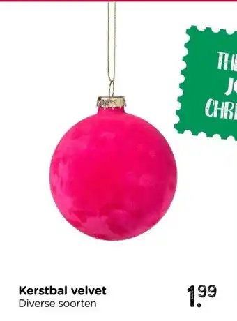 Xenos Kerstbal velvet aanbieding