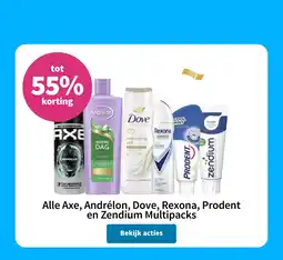 Plein.nl Alle Axe, Andrélon, Dove, Rexona, Prodent en Zendium Multipacks aanbieding