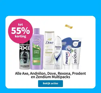 Plein.nl Alle Axe, Andrélon, Dove, Rexona, Prodent en Zendium Multipacks aanbieding