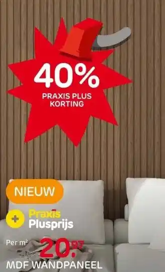 Praxis Lattenwand - Lichtbruin - MDF - 260x22cm aanbieding